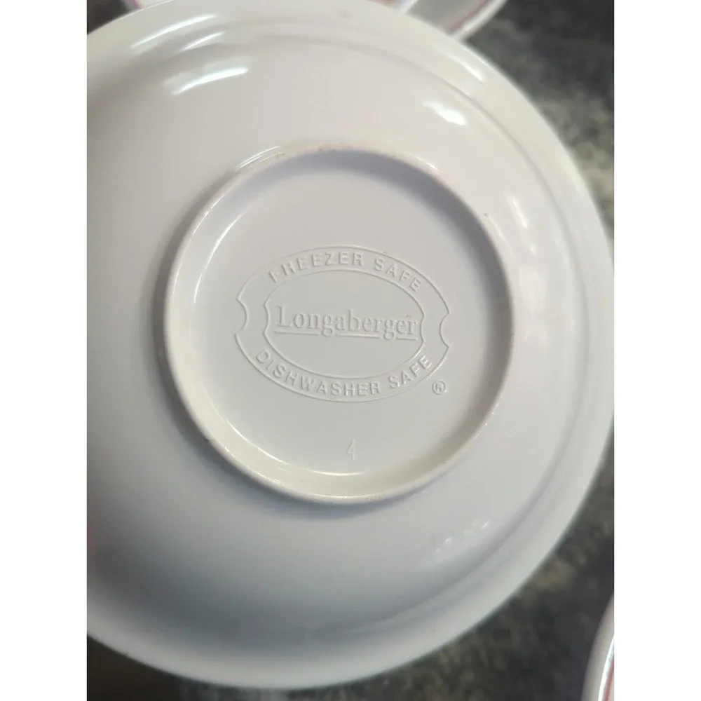 5 Vintage Longaberger Stars and Stripes 4th of July Melamine Cereal/Salad Bowls
